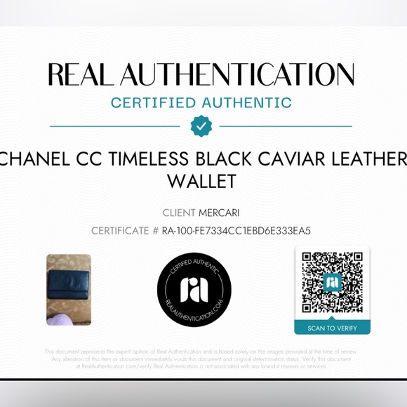 CHANEL CC TIMELESS BLACK CAVIAR LEATHER WALLET with COA - Picture 8 of 9